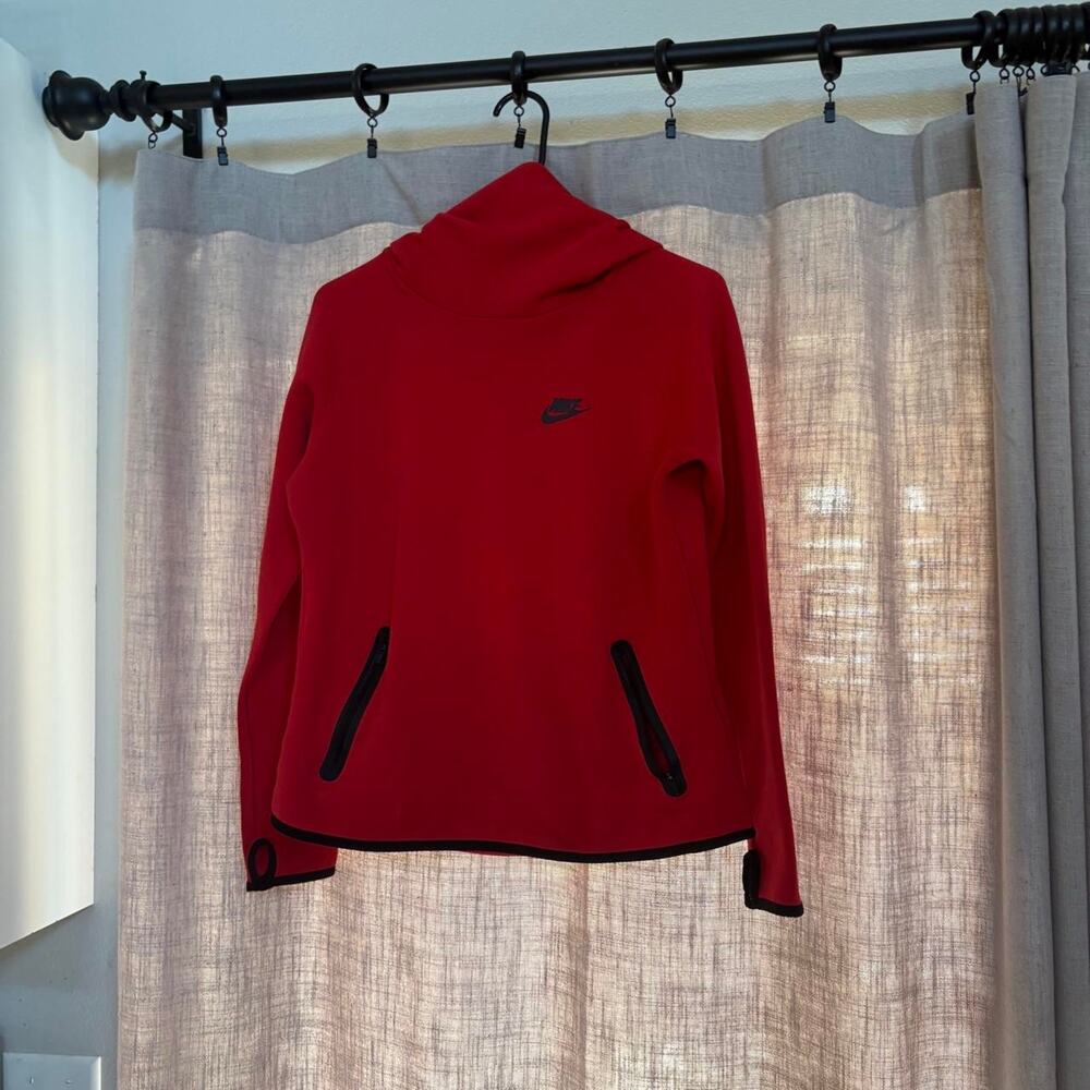 Nike red tech fleece hoodie